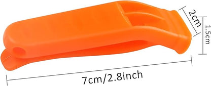 AUGSUN 10 Pcs Safety Whistle Marine Whistle Plastic Whistles with Lanyard for Emergency