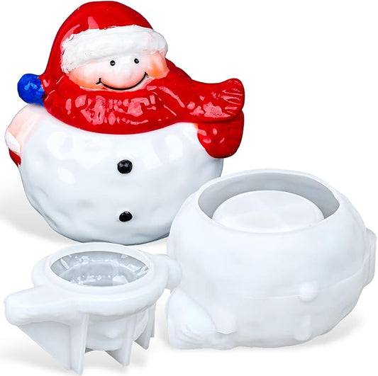 Jar Resin Molds with Lid Snowman Shape Silicone Mold for Epoxy Resin Casting Mould DIY Christmas Jewelry Storage Jars Candy Container Candle Box Flowerpot Making Cement Concrete Craft Molds Home Decor