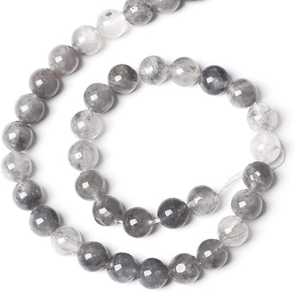 8MM 45PCS Natural Stone Cloudy Quartz Crystal Beads for Jewelry Making DIY Bracelet 1 Strand