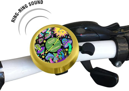 WIRESTER Gold Aluminum Round Bike Bell, Classic Ring Bicycle Bell, Bike Accessories Bell Ring for Adults Kids Girls Boys