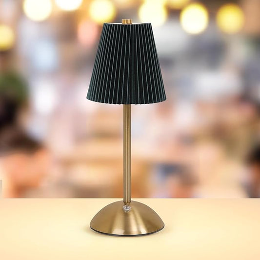 Cordless LED Table Lamp with Dimmer, Built-in Rechargeable Battery, 3-Level Brightness, Patio Table Lamp, Bedside Night Lamp, Ambient Light for Restaurant, Antique Brass (Black)