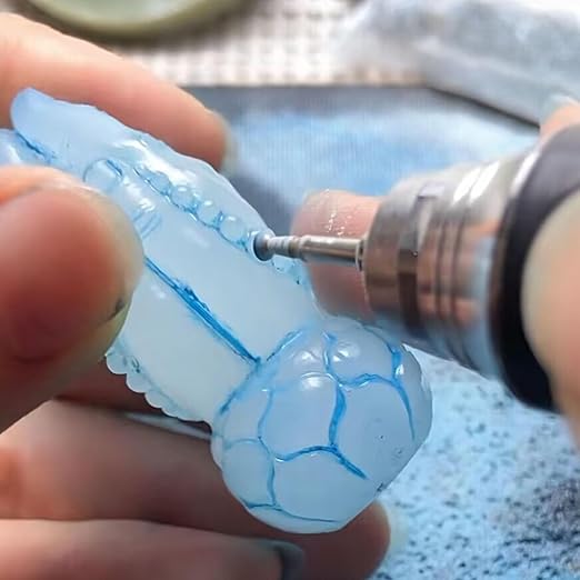 𝐋𝐮𝐨 𝐤𝐞 13 Pcs Bowl Shape Diamond Burr - 3/32'' Shank Diamond Burs Stone Carving Set for Rotary Tools includes Dremel