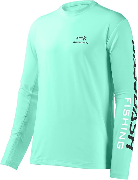 BASSDASH Fishing T Shirts for Men UV Sun Protection UPF 50+ Long Sleeve Tee T-Shirt