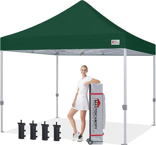 MASTERCANOPY Pop Up Canopy Tent Commercial Grade 10x10 Instant Shelter (Forest Green)