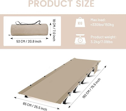 Camping Cot, Ultralight Folding Backpacking Cot, Outdoor Bed Tent Cot, Portable Camping Bed for Adults Lightweight cot Hiking Travel Home (Beiges,Red)