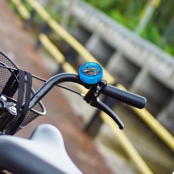 WIRESTER Blue Aluminum Round Bike Bell, Classic Ring Bicycle Bell, Bike Accessories Bell Ring for Adults Kids Girls Boys