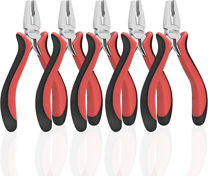 Mini Linemans Pliers 5"-5 Pack Combination Plier with Side Cutter, Lineman Pliers Electrical for Jewelry Making, DIY, Craft, Model