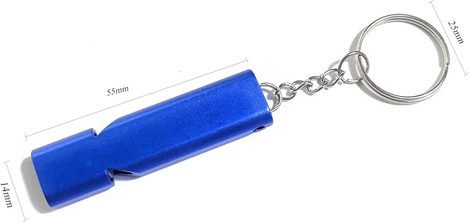 4-Pack Loud 120dB Double Tube Emergency Whistle - Aluminum Alloy, Corrosion-Resistant Safety Whistle with Lanyard & Keychain-Ideal for Camping Hiking Boating Fishing Survival Tool