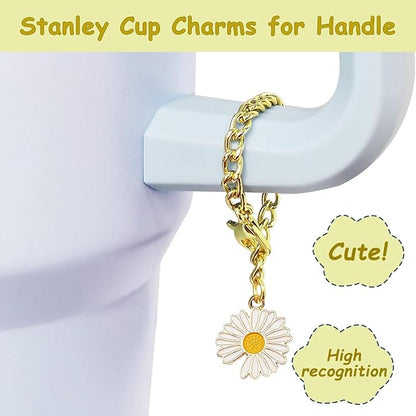 Stanley Cup Accessories Set,Including 2 Pcs 0.4in Straw Cover, 1 Silicone Spill-Proof Stopper, 1 Cute Handle Charm, 1 Silicone Boot Fits Stanley 40&30 Oz Tumbler (Lemon Yellow)