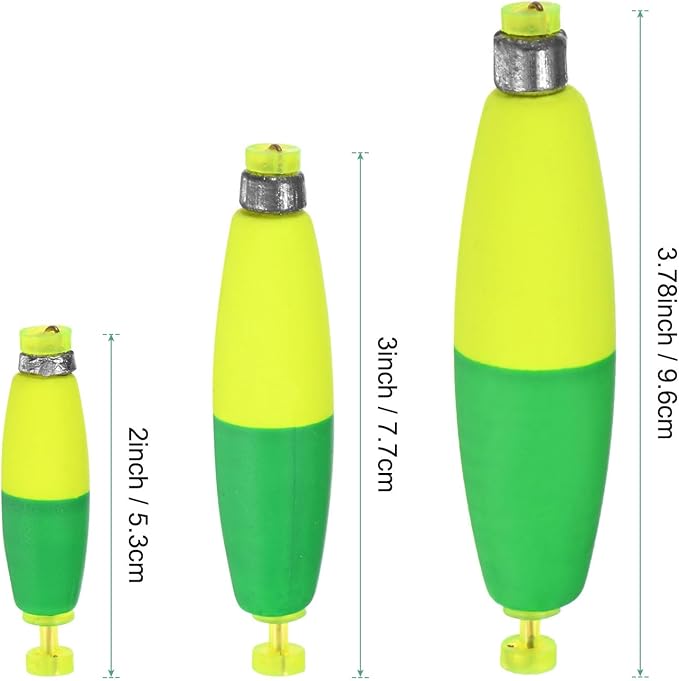 Fishing Bobbers Floats, EVA Foam Weighted Bobbers for Crappie/Bluegill/Trout Bass/Catfish, Clip-on Floats Slip Corks
