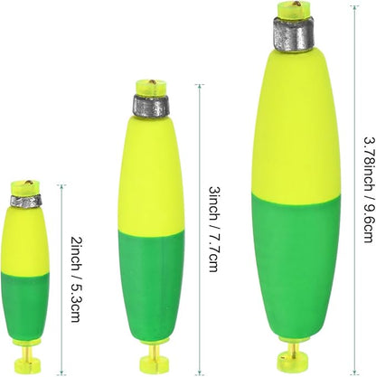Fishing Bobbers Floats, EVA Foam Weighted Bobbers for Crappie/Bluegill/Trout Bass/Catfish, Clip-on Floats Slip Corks