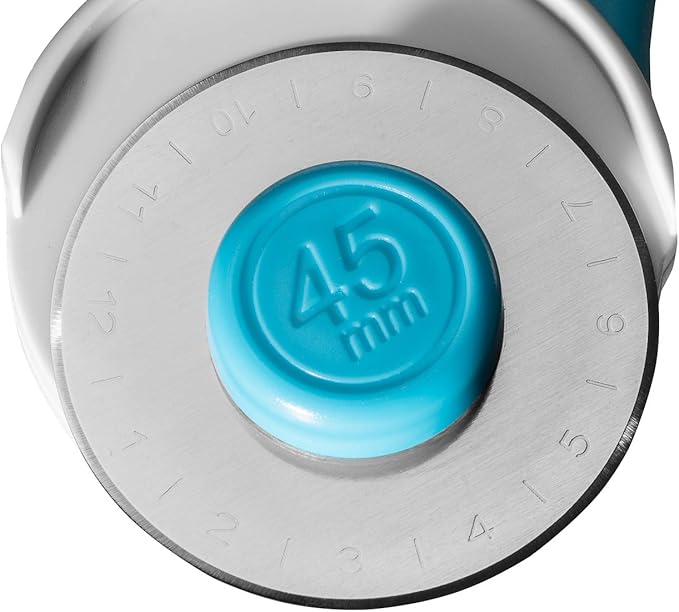 Elan 45mm Rotary Cutter for Fabric Blue, Ergonomic Rotary Fabric Cutter Wheel with Built-in Blade Safety Lock, Cutting Wheels for Sewing and Quilting