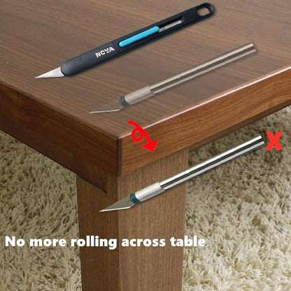 Nova Precision Craft & Hobby Knife, Premium Safety Cutter for Trimming, Vinyl Weeding and Art, Innovative Flat Design for a Better Use, Retractable #11 Fine Point Blade, Super Slim and Safe