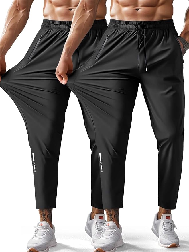 Men's Hiking Pants Quick-Dry Lightweight Sweatpants Outdoor Fishing Pants Water Resistant with Zipper Pockets