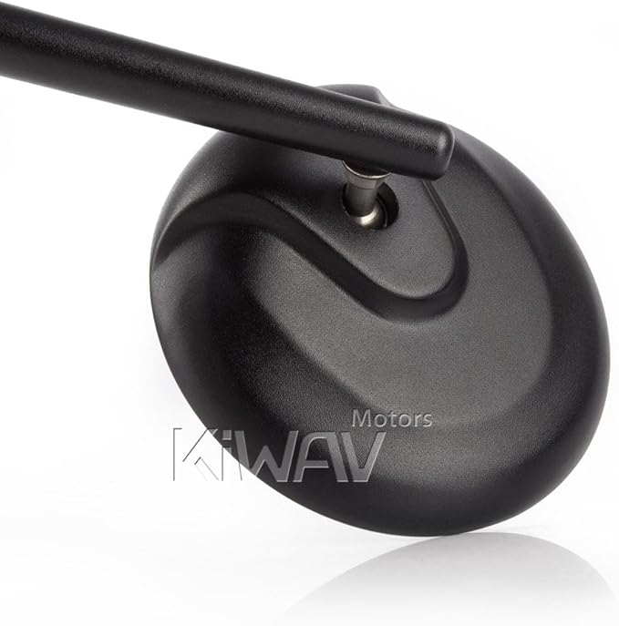 KiWAV Magazi Motorcycle Mirror retro black 8mm for scooter moped atv pair