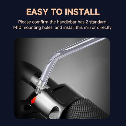 Universal Motorcycle Mirrors - M10 Chrome Rectangle Handlebar Rearview Mirrors Compatible with Honda Shadow MSX125 Kawasaki Vulcan Z900 Suzuki SV650 Volusia