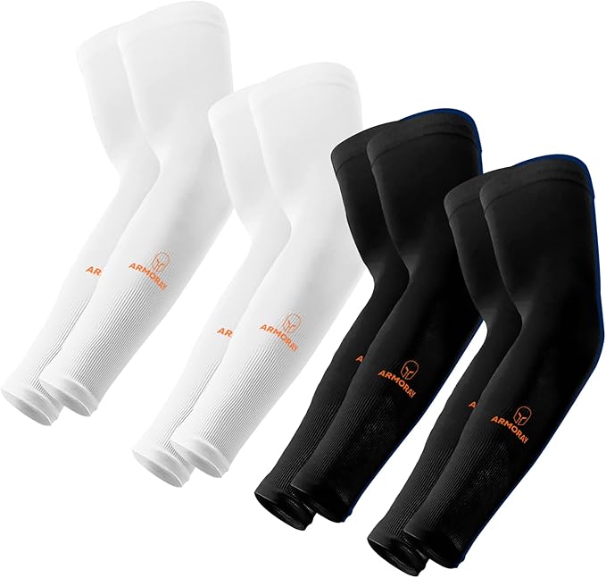 ARMORAY Arm Sleeves for Men or Women - Tattoo Cover Up - Cooling Sports Sleeve for Basketball Golf Football