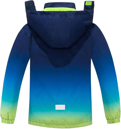 MGEOY Boys Girls Rain Jackets Lightweight Waterproof Hooded Raincoats Windbreakers for Kids 4-14Y