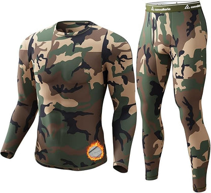 CL convallaria Long Johns Thermal Underwear for Men Soft Fleece Lined Base Layer Cold Weather Top Bottom Gift Set