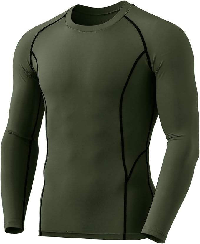 TSLA Men's Thermal Long Sleeve Compression Shirts, Athletic Base Layer Top, Winter Gear Running T-Shirt