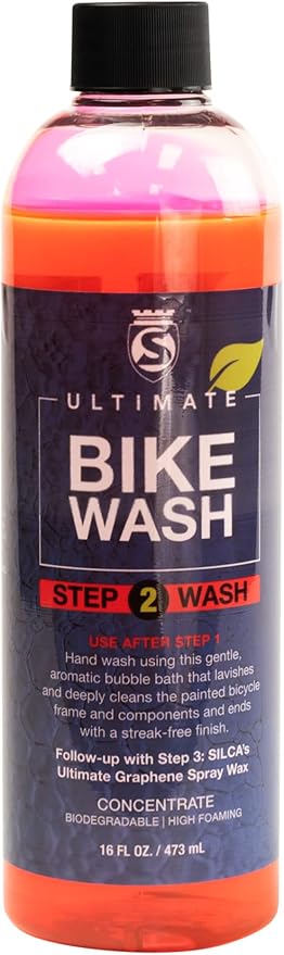 SILCA Bike Spa - Ultimate bike Wash: Eco-Friendly Bubble Bath Concentrate - Advanced Surfactants Encapsulates Dirt - Cherry Glow Scent - 16oz Bottle - Step 2 in the Bike SPA collection