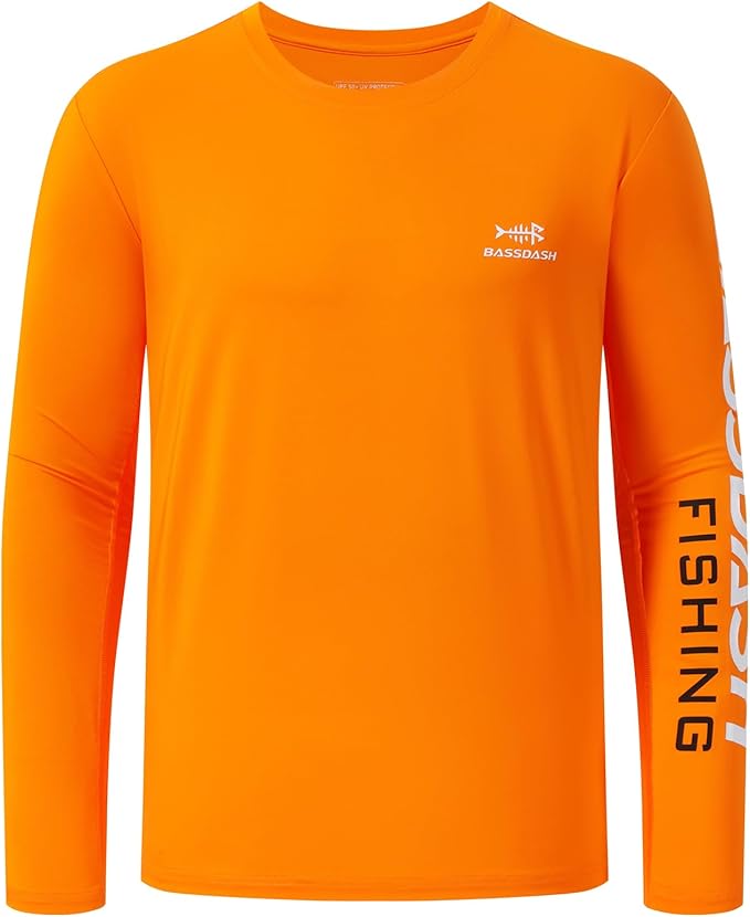 BASSDASH Fishing T Shirts for Men UV Sun Protection UPF 50+ Long Sleeve Tee T-Shirt