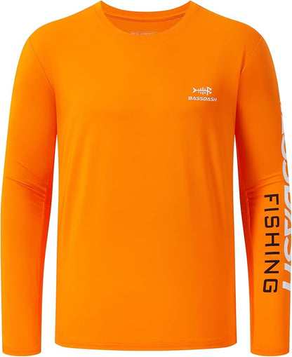 BASSDASH Fishing T Shirts for Men UV Sun Protection UPF 50+ Long Sleeve Tee T-Shirt