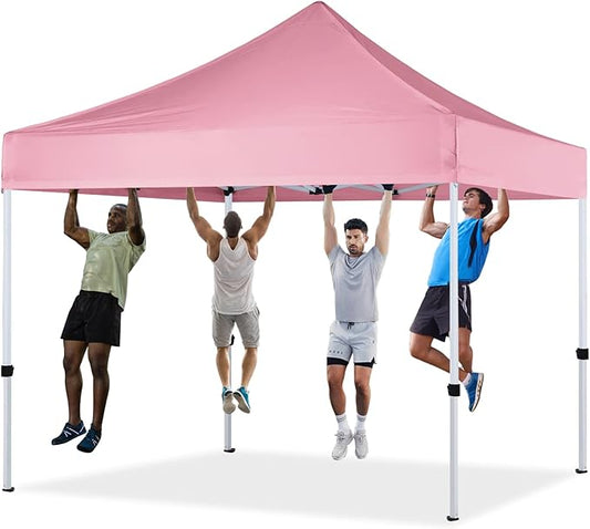 10x10 Pop Up Canopy Tent for Outdoor Commercial Instant Sun Shelter,Pink