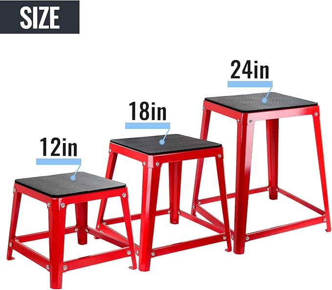 Plyometric Platform Box, Plyometric Box Jump Set For Home Gym Training, Conditioning, Strength Training