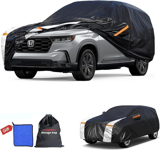 Honda Pilot Car Cover 100% Waterproof All Weather, Gift with Towel, 10 Layers SUV Car Cover Custom Fit 2002-2026 Honda Pilot, Full Exterior Car Covers Rain Sun UV Protection with Door Zipper.