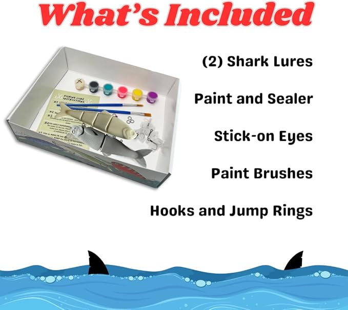 DIY Fishing Lure Kit - Kid-Friendly Fishing Gear for Customizing Lures, Includes Paint & Brushes, Perfect Arts and Crafts for Kids, Tackle Box Must-Have