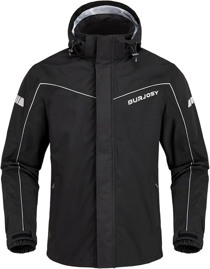 Rain Suit for Men, Packable Waterproof Rain Jacket & Pants, Reflective Raincoat Rain Gear for Outdoor Golf Hiking Fishing