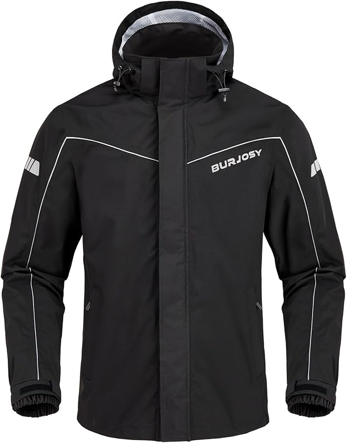 Rain Suit for Men, Packable Waterproof Rain Jacket & Pants, Reflective Raincoat Rain Gear for Outdoor Golf Hiking Fishing