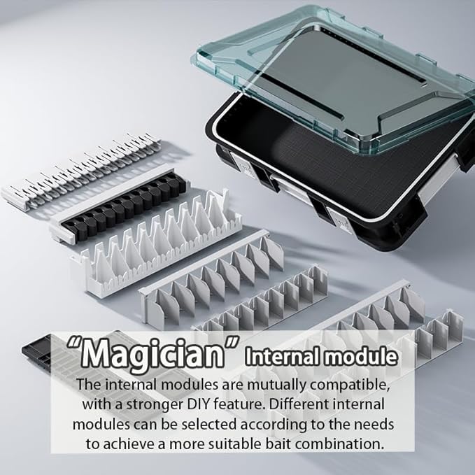 Multifunctional – Organize Lures Easy Storage for VIB, Minnow, Pencil Lures, DIY Modular System for Ultimate Customization The Best Gift for Any Angler! (2300-6 JIG Storage 30pcs)