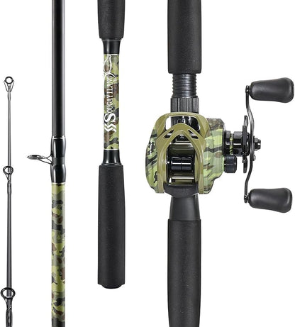 Sougayilang Fishing Pole Casting Reel Combo with Durable Rod Handle, Medium Heavy for Catfish Salmon and Steelhead- 7'0"