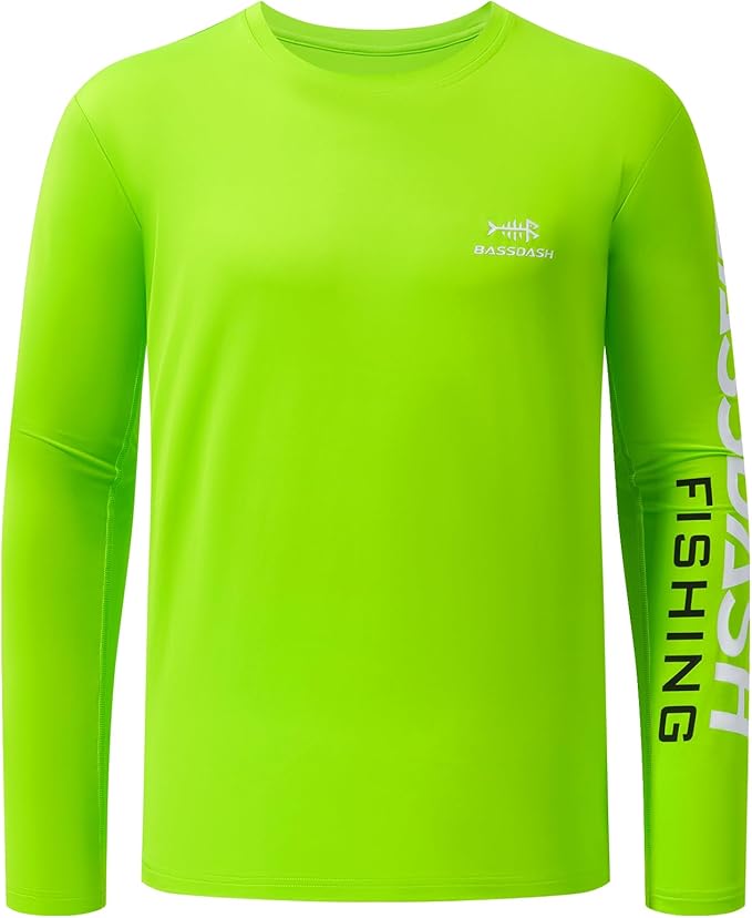 BASSDASH Fishing T Shirts for Men UV Sun Protection UPF 50+ Long Sleeve Tee T-Shirt