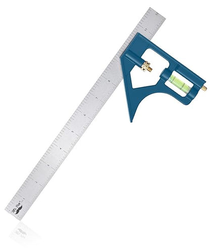 Mr. Pen- Combination Square Set, 12", Blue, Combo Square, Carpentry Tools, Carpenter Square, Woodworking Tools and Accessories, T Ruler