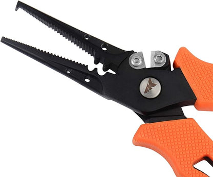 KastKing Cutthroat 7 inch Fishing Split Ring Pliers, 420 Stainless Steel Fishing Tools, Saltwater Resistant Fishing Gear, Tungsten Carbide Cutters