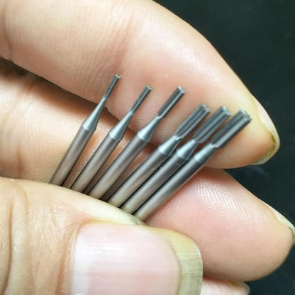 Luo ke 6 Pcs Jewelry Burr, 3/32'' Shank End Cut Cylindrical Shape Single Slot Burs Jewelry Making Tools for Rotary Tools