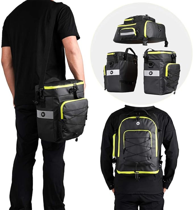 Rhinowalk Bike Pannier Bag Set for Bicycle Cargo Rack Saddle Bag Shoulder Bag Laptop Pannier Rack Bicycle Bag Professional Cycling Accessories 3 in 1