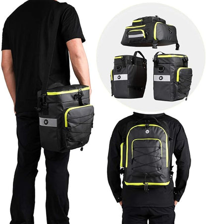 Rhinowalk Bike Pannier Bag Set for Bicycle Cargo Rack Saddle Bag Shoulder Bag Laptop Pannier Rack Bicycle Bag Professional Cycling Accessories 3 in 1