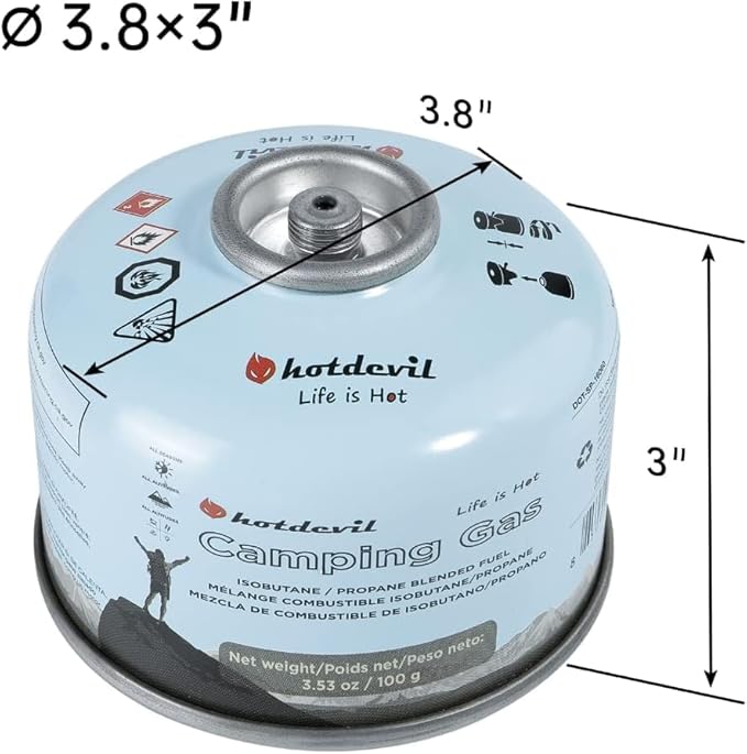 Isobutane Fuel Canister 100 Gram Camping Stove Fuel Butane Backpacking Stove Fuell Camping Fuel Canister Isobutane Propane Fuel Canister 4 oz(4 Pack)