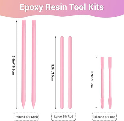 Gartful 6PCS Silicone Stir Sticks, Reusable Mixing Sticks for Epoxy Resin, Paint, Making Glitter Tumblers Cups, Arts, Crafts, Facial Mask Stirring Rods, Pink