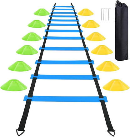 20FT Agility Soccer Ladder Cones for Training Equipment As Gifts for Boys