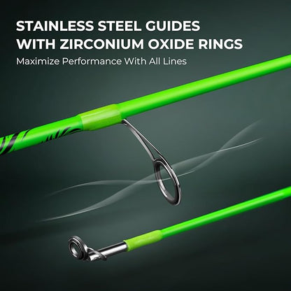 KastKing Zephyr Dual-tip Fishing Rod & Reel Combo, Dual Tips Section for Different Powers, IM6 Graphite 2Pc Blanks, KastFlex Technology, Rubber Cork Handle, Integrate Hook Keeper, 8 Models