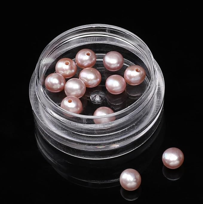 Natural Half Drilled Pearl Beads Purple 4.5-5mm 12pcs AAAA Freshwater Cultured Loose Gemstone Beads for DIY Stud Earring Jewelry Making