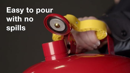 Eagle 2 Quart Type I Red Safety Gas Can for Gasoline with Flame Arrester and Self-Closing Lid, Made in the USA, Galvanized Steel Flammable Storage Can, UI4S