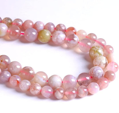 8MM 45PCS Natural Sakura Agate Gemstone Crystal Beads for Jewelry Making DIY Bracelet