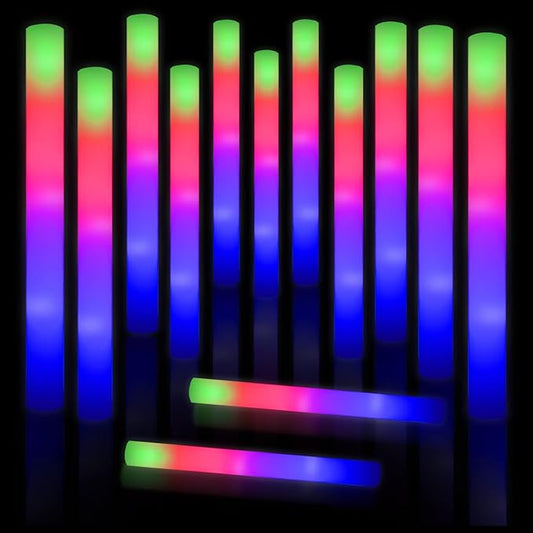 Taotuo 68PCS Foam Glow Stick Bulk,Light Sticks for Parties Bulk with 3 Modes Colorful Flashing,Glow in The Dark Party Supplies for Wedding Reception,Dance Floor,Holiday Party,Concert