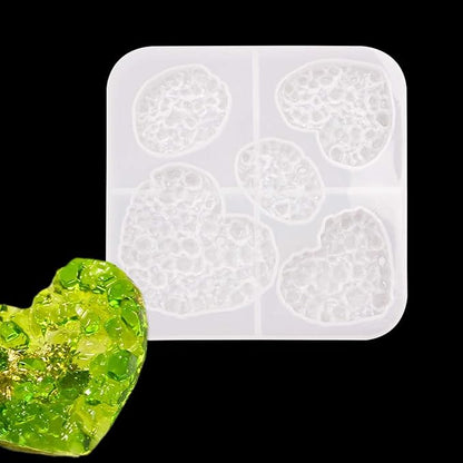 Crystal Stones Pendant Resin Molds, 5-Cavity Necklace Jewelry Silicone Molds for Epoxy Resin, DIY Casting Craft Mold for Keychain Jewelry Making